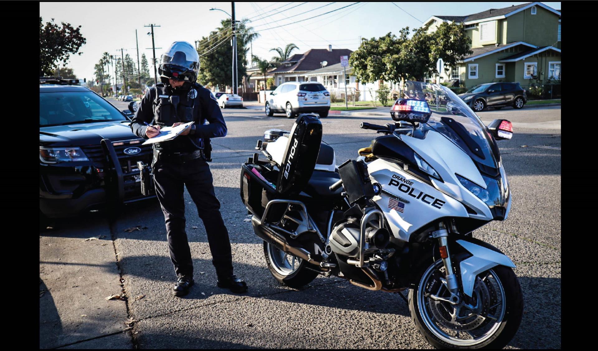 Motorcycle Officer Writing Ticket